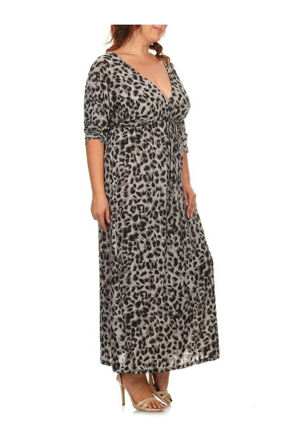 Women's Plus Size Deep V-Neck Maxi Dress