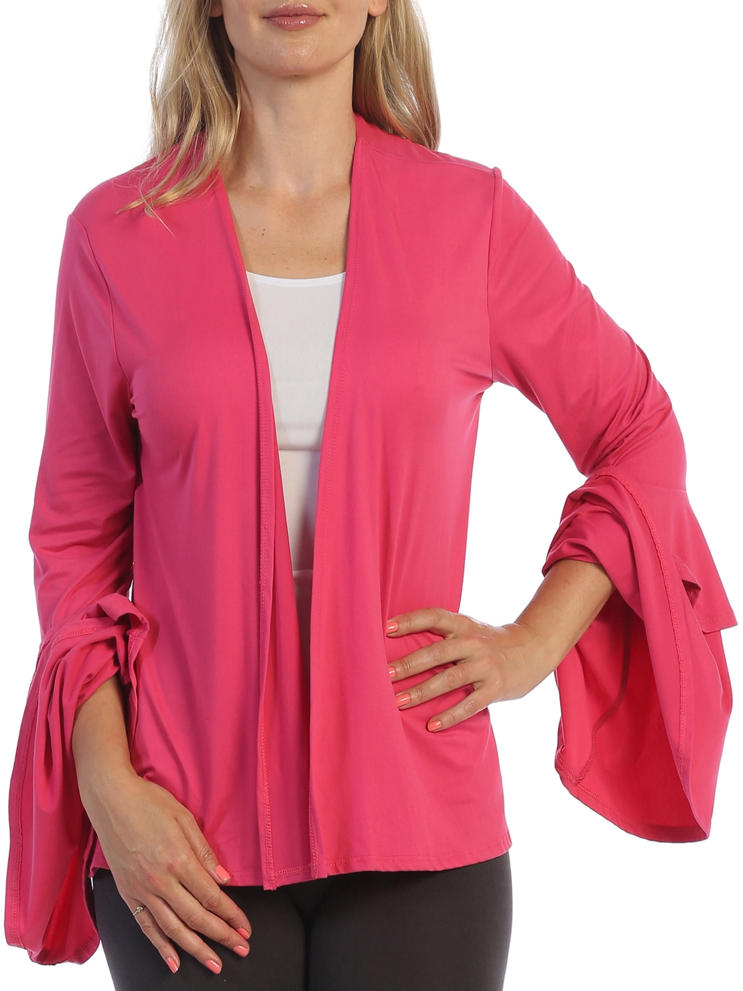 Ella Samani Women's Plus Size Double Layer Sleeve Open-Front Cardigan