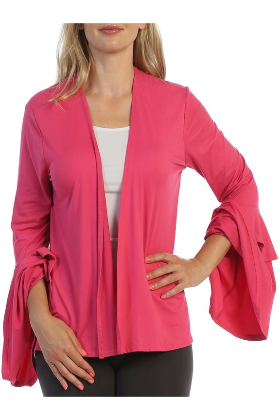 Women's Plus Size Double Layer Sleeve Open-Front Cardigan