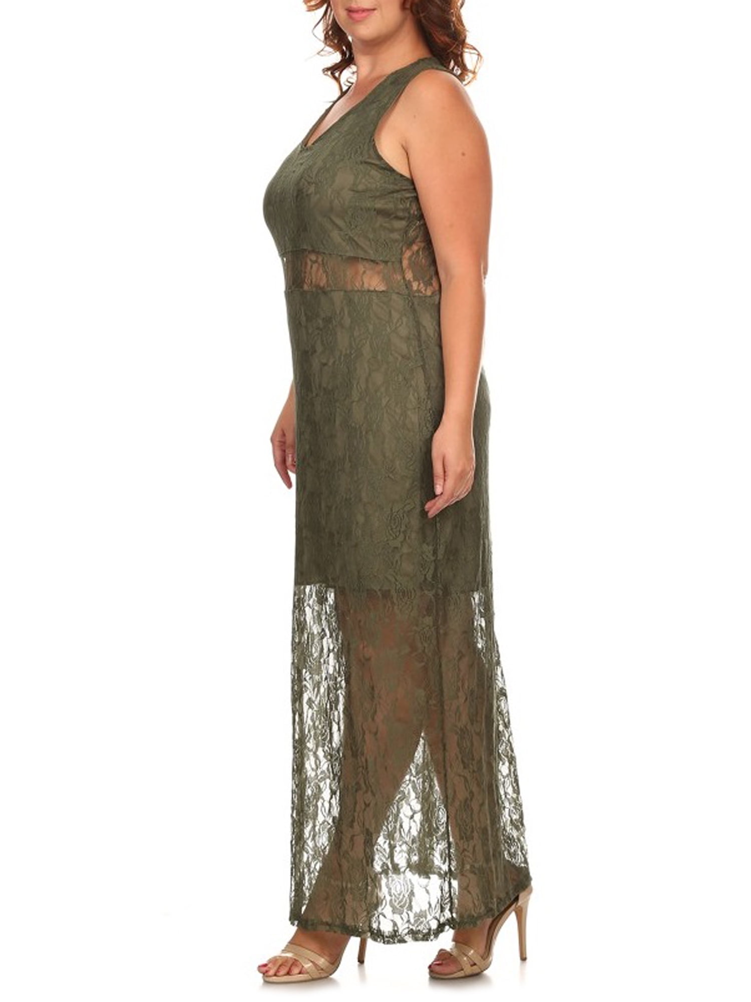 Ella Samani Women's Plus Size Lace Maxi Dress - Walmart Business Supplies