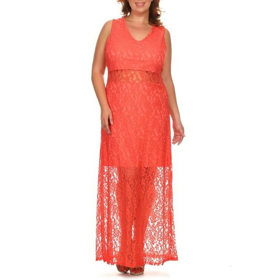 Ella Samani Women's Plus Size Lace Maxi Dress