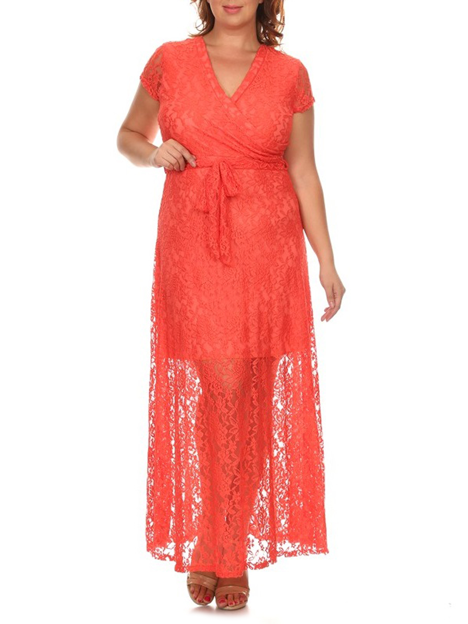 Lace wrap maxi dress sale