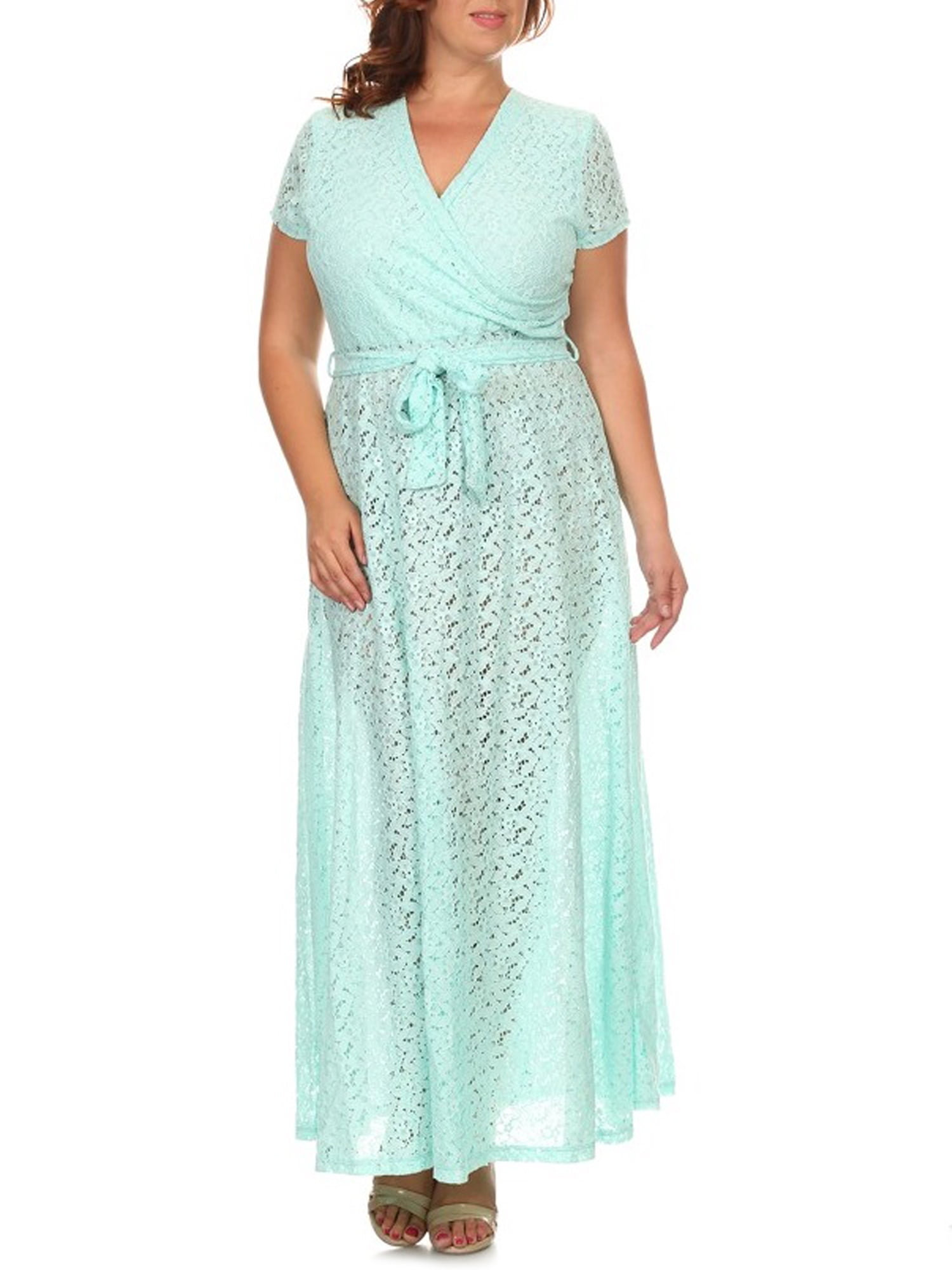 Ella Samani women's Plus Size Lace Wrap Maxi Dress - Walmart.com