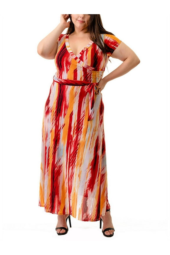 Women's Plus Size Maxi Wrap Dress
