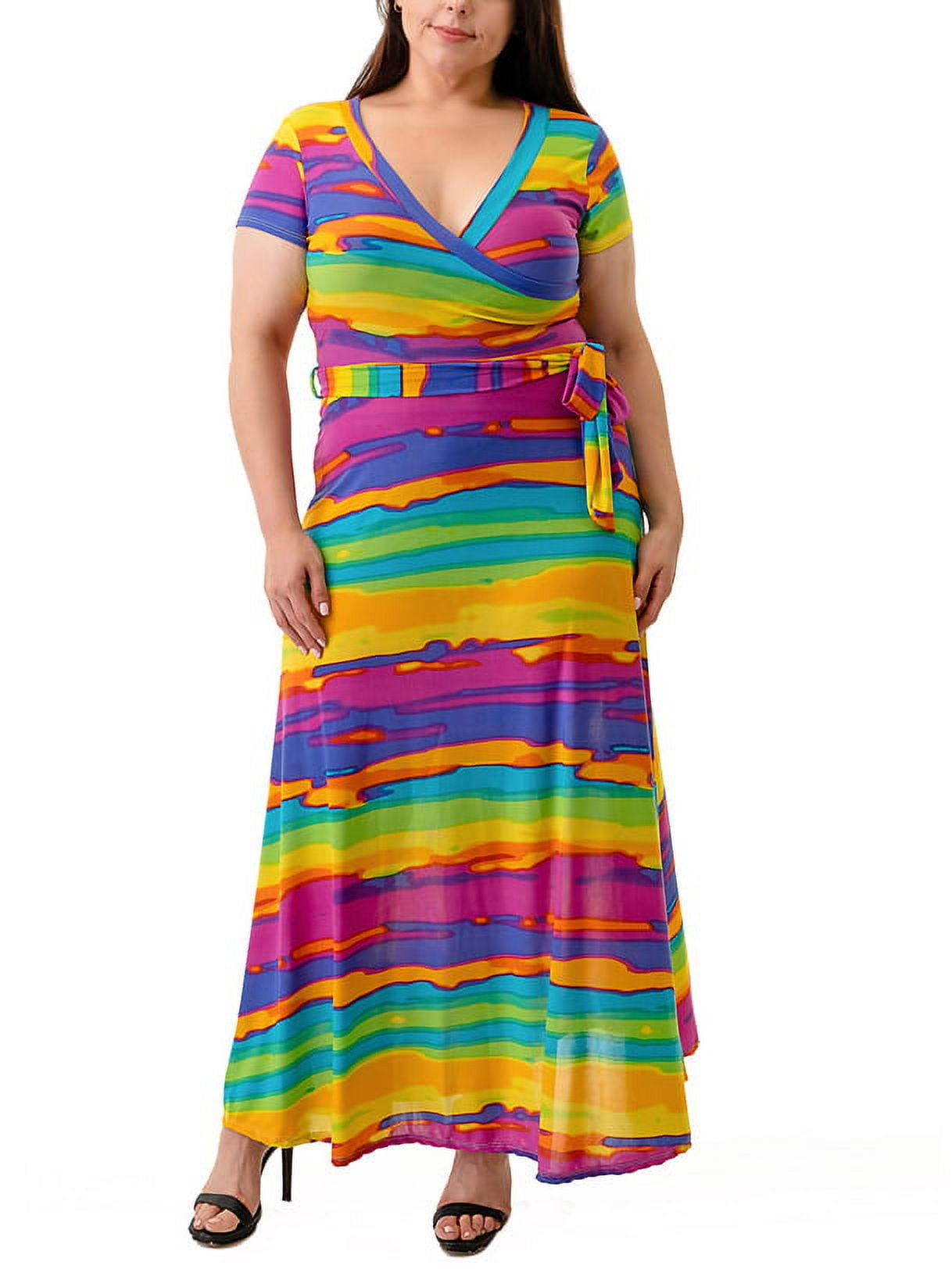ella samani women's plus size maxi wrap dress Wholesale Plus Size Short Sleeve Maxi Wrap Dress - Black for your store