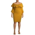 thumbnail image 1 of Ella Samani Women's Plus Size Off the Shoulder Bell Sleeve Dress, 1 of 6