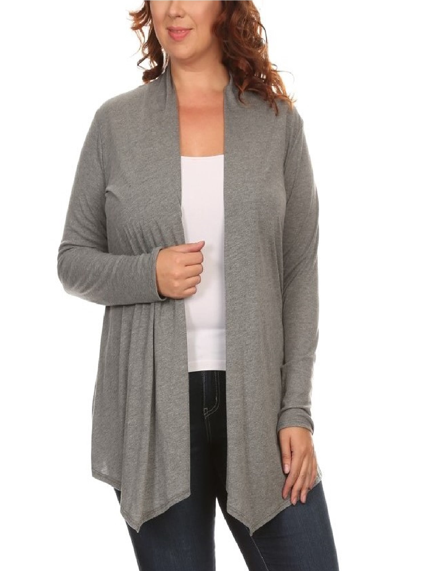 Ella Samani Women's Plus Size Open-Front Drape Cardigan