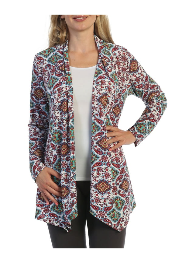 Women's Plus Size Open-Front Drape Cardigan