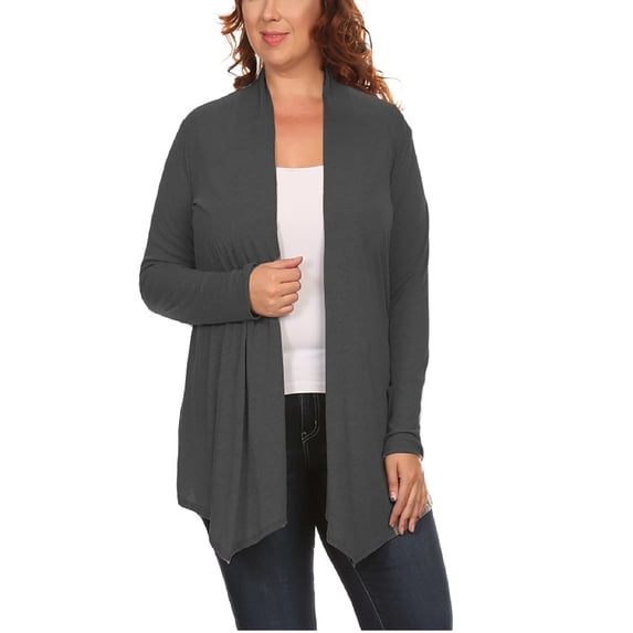 Ella Samani Women's Plus Size Open-Front Drape Cardigan