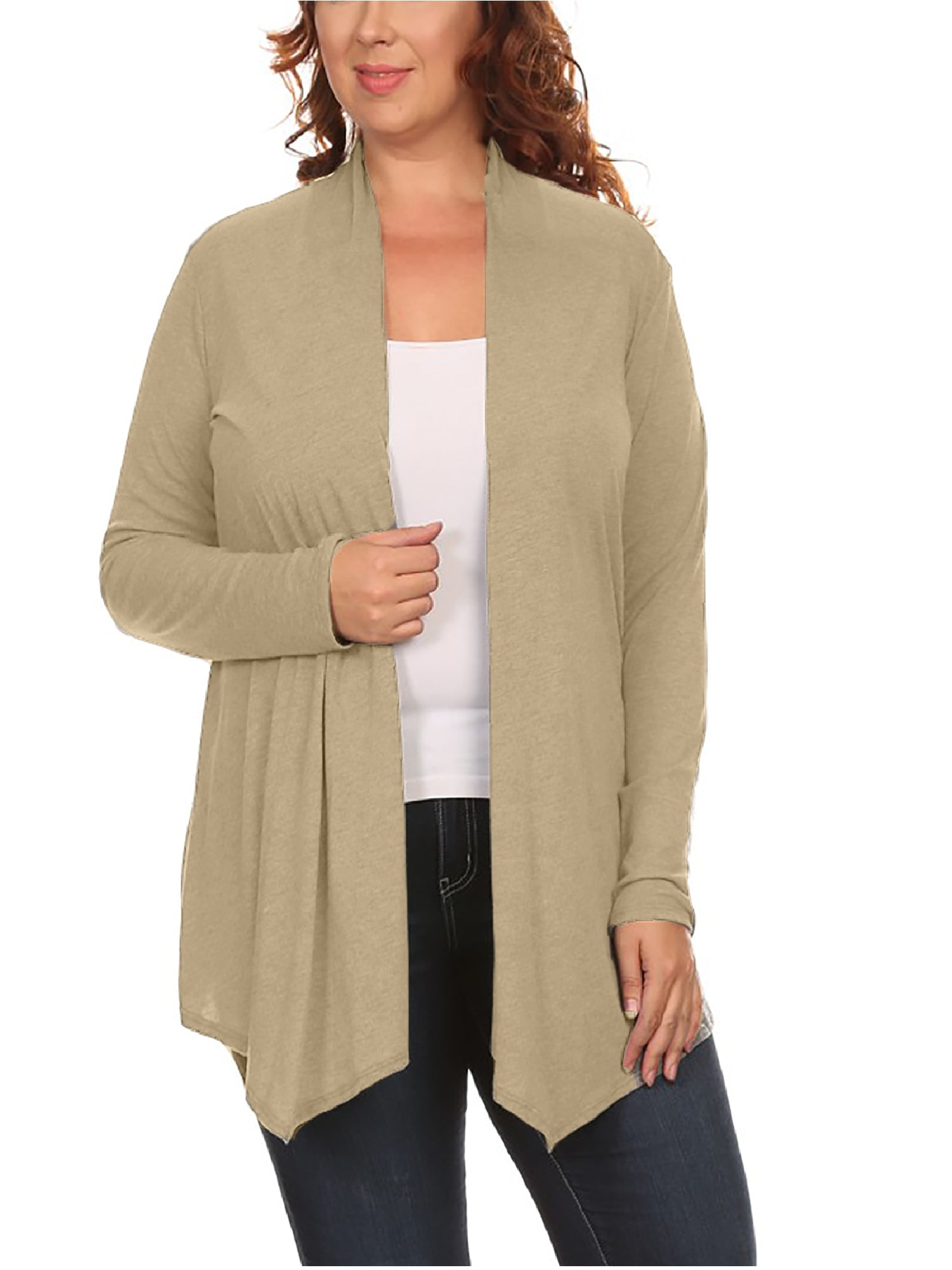 Ella Samani Women's Plus Size Open-Front Drape Cardigan