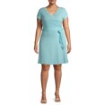 thumbnail image 1 of Ella Samani Women's Plus Size Short Sleeve Easy Knit Wrap Dress, 1 of 6