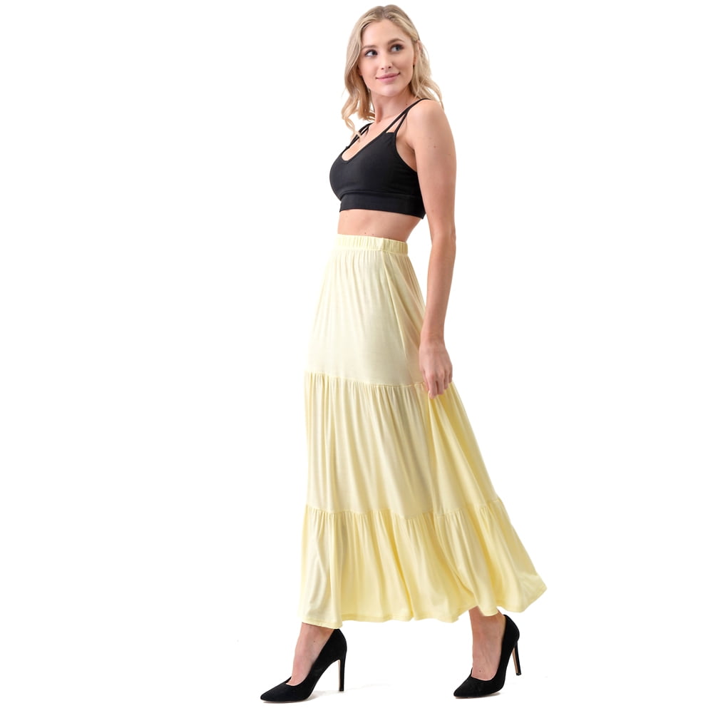Ella Samani Women's Plus Size Tiered Maxi Skirt - Walmart.com