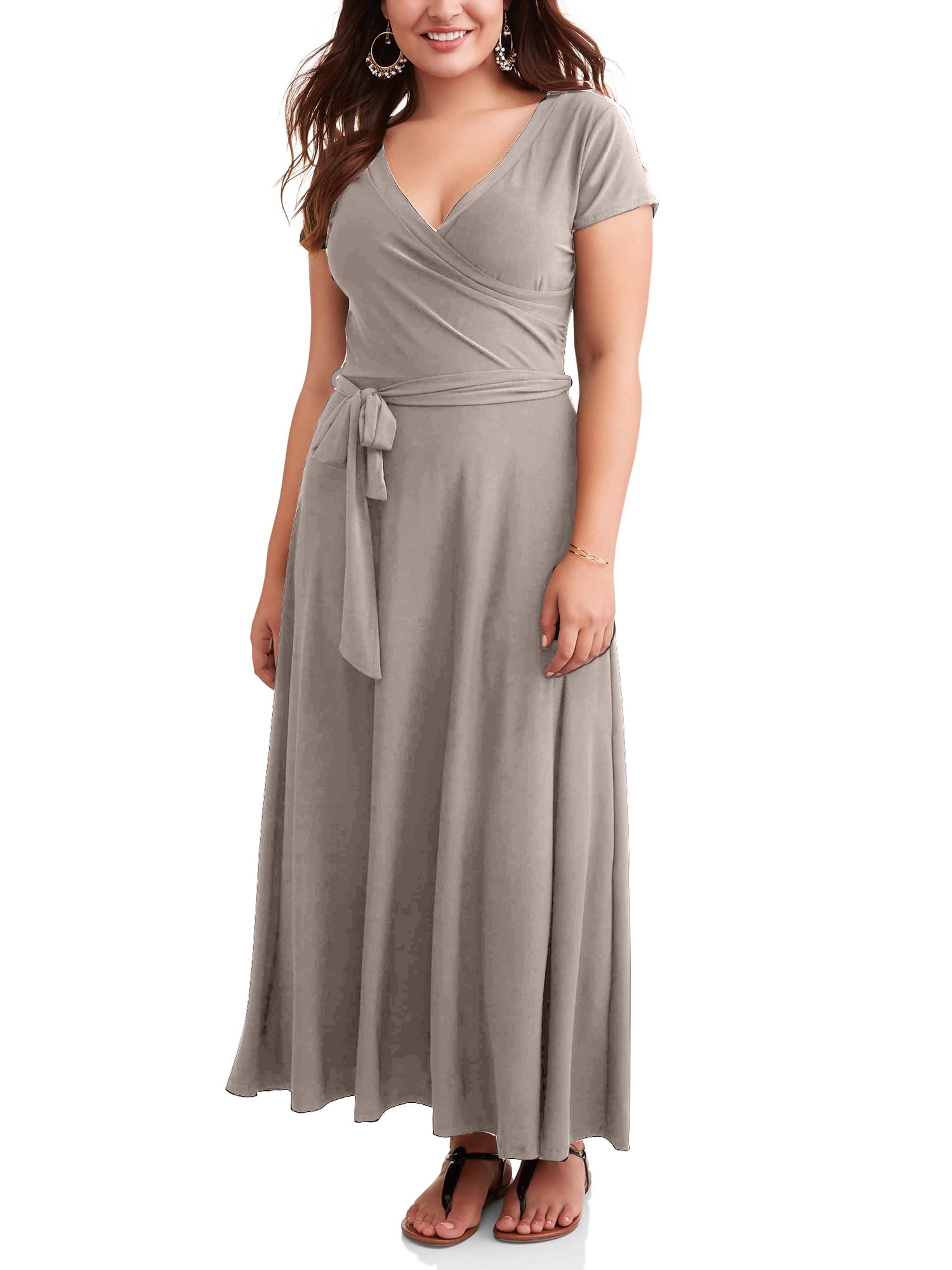 chinese dress ladies Amazon.com: ELOQUII Women's Plus Size Satin Maxi Dress main image 1