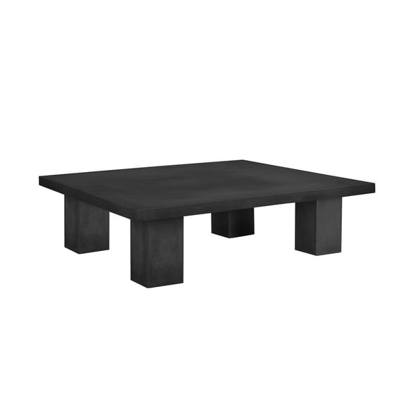 Ella Square Coffee Table Large In Light Gray Concrete