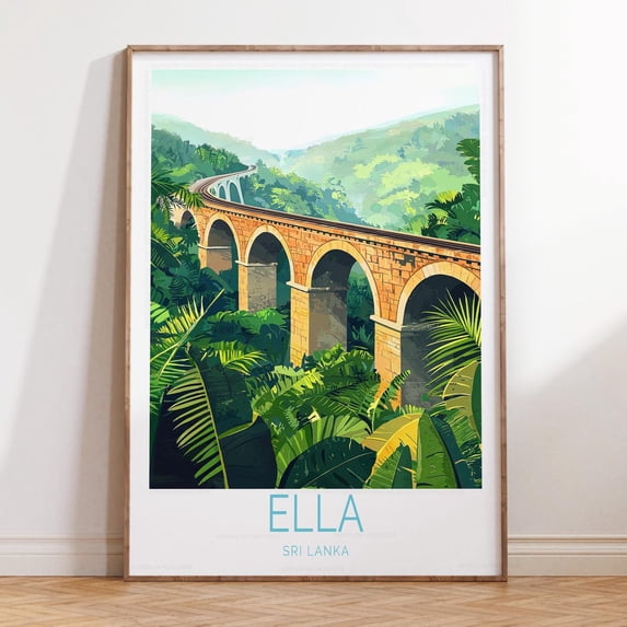 Ella Sri Lanka Tea Plantation View Print, Unframed Canvas Size 24x36