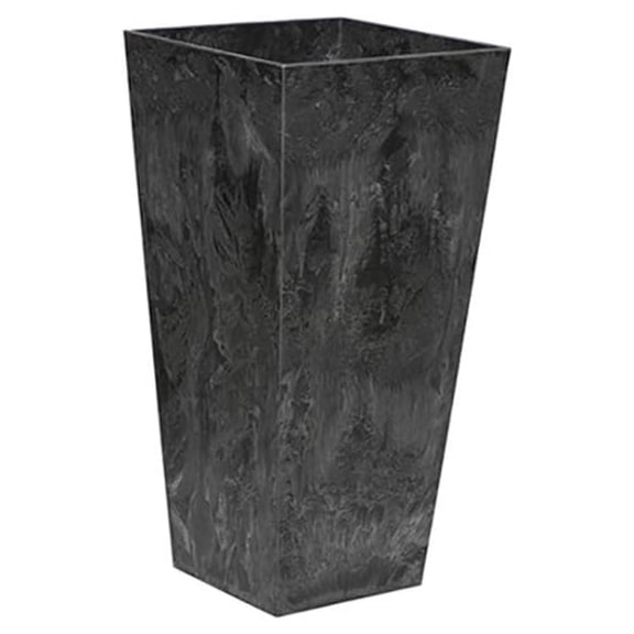 , Ella Tall Planter, Black, 13.5"