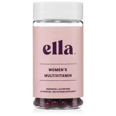Ella Women's Multi - Daily Multivitamin - Vitamins A, C, E, Selenium, Zinc, Fruit and Super Green Extracts, to Boost Immune Support - Gluten-Free and Vegetarian Vitamins, 60 Capsules