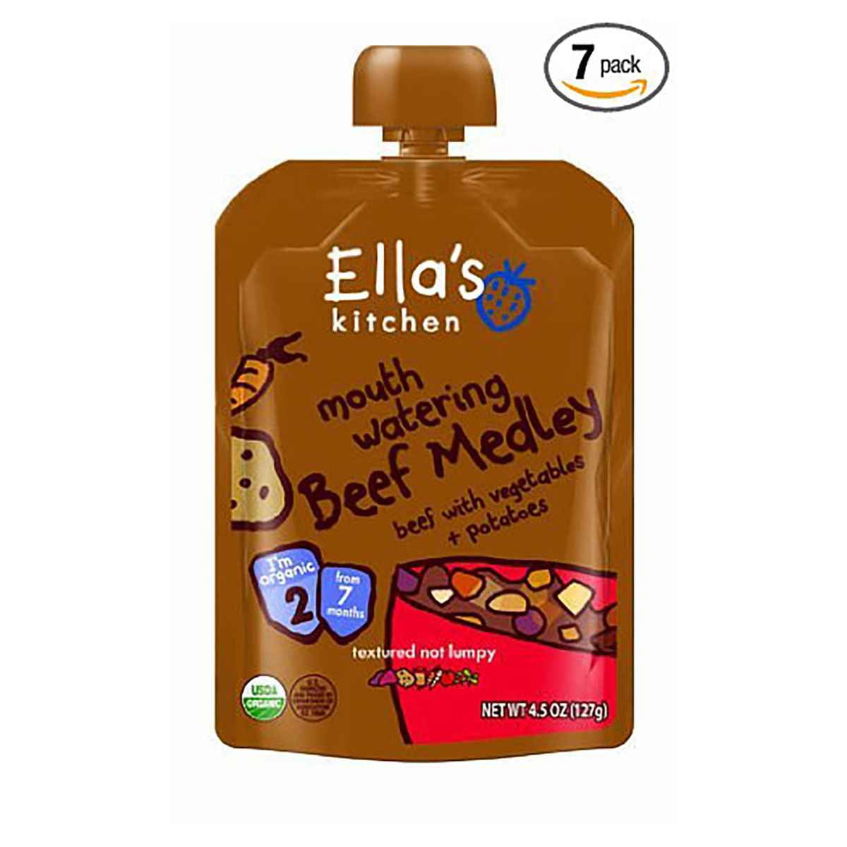 Ella's Kitchen 6+ Months Organic Baby Food, Beef Medley with Vegetables