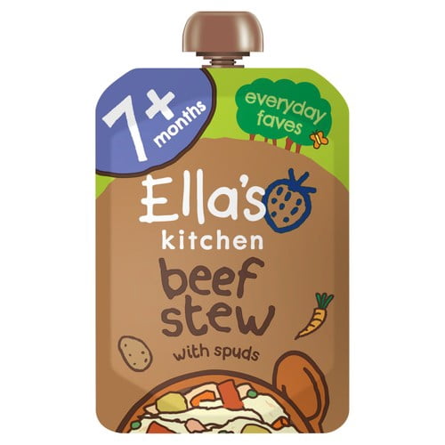 Ella's Kitchen Beef Stew Baby Food Pouch 7+ Months 130g, British Import (Pack of 2)