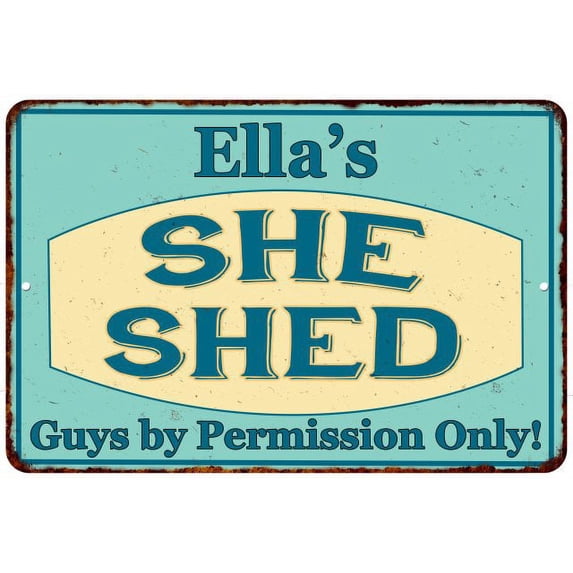 Ella's SHE SHED Metal Sign Wall Decor Gift 8x12 108120039213
