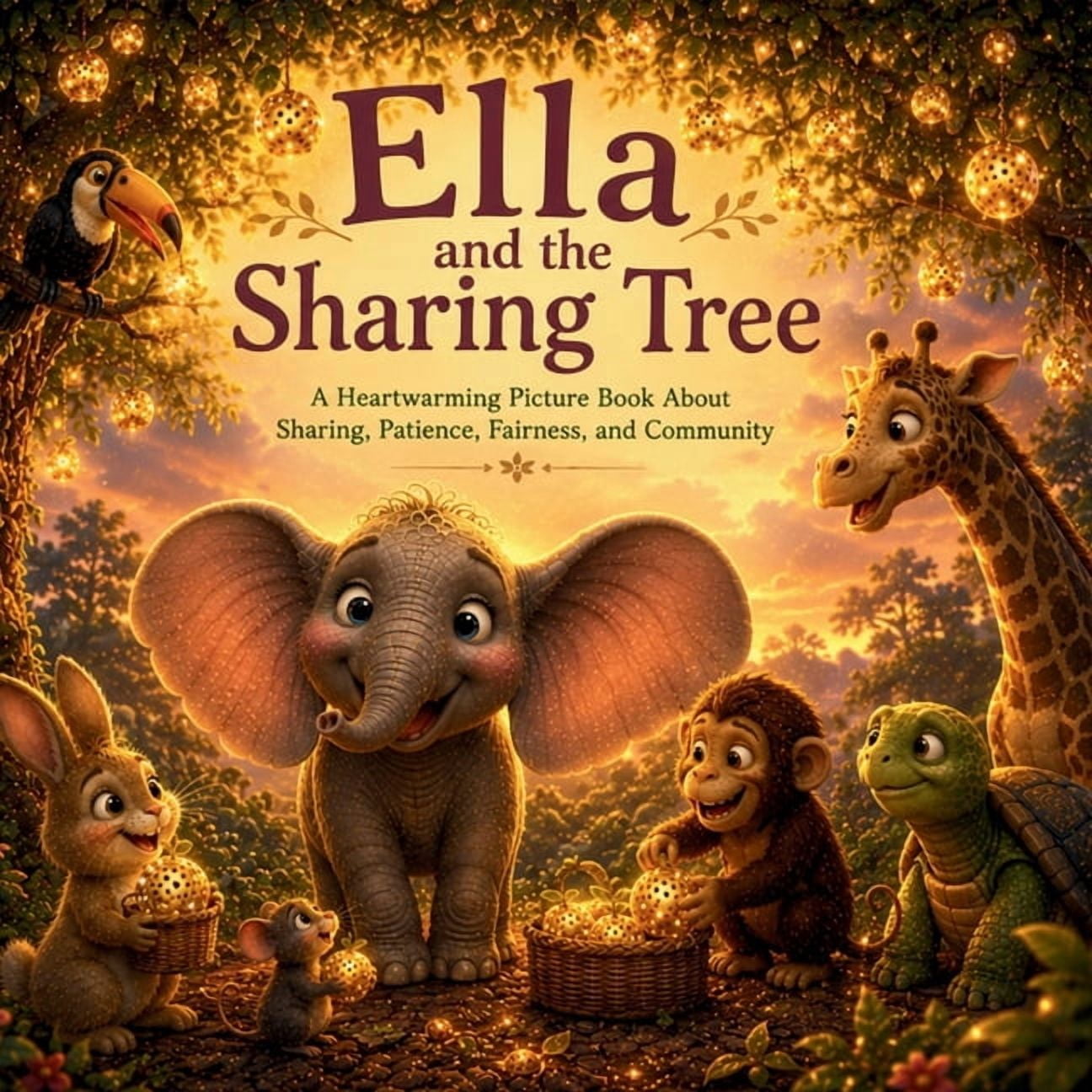 Ella, the Big Ear Elephant Ella and the Sharing Tree: A Heartwarming Picture Book About Sharing, Patience, Fairness, and Community, (Paperback)