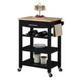 thumbnail image 1 of Ellaine 4 Tier Butcher Block Kitchen Cart with Drawer & Wine Rack, Black, 1 of 1