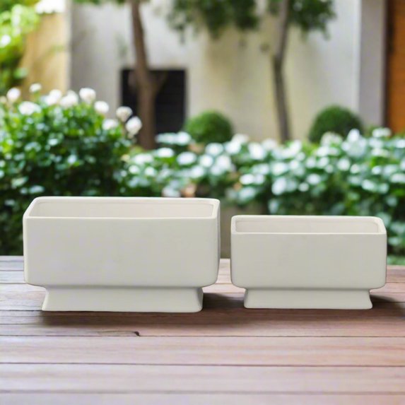 Ellara Ceramic Rectangular Pot Set