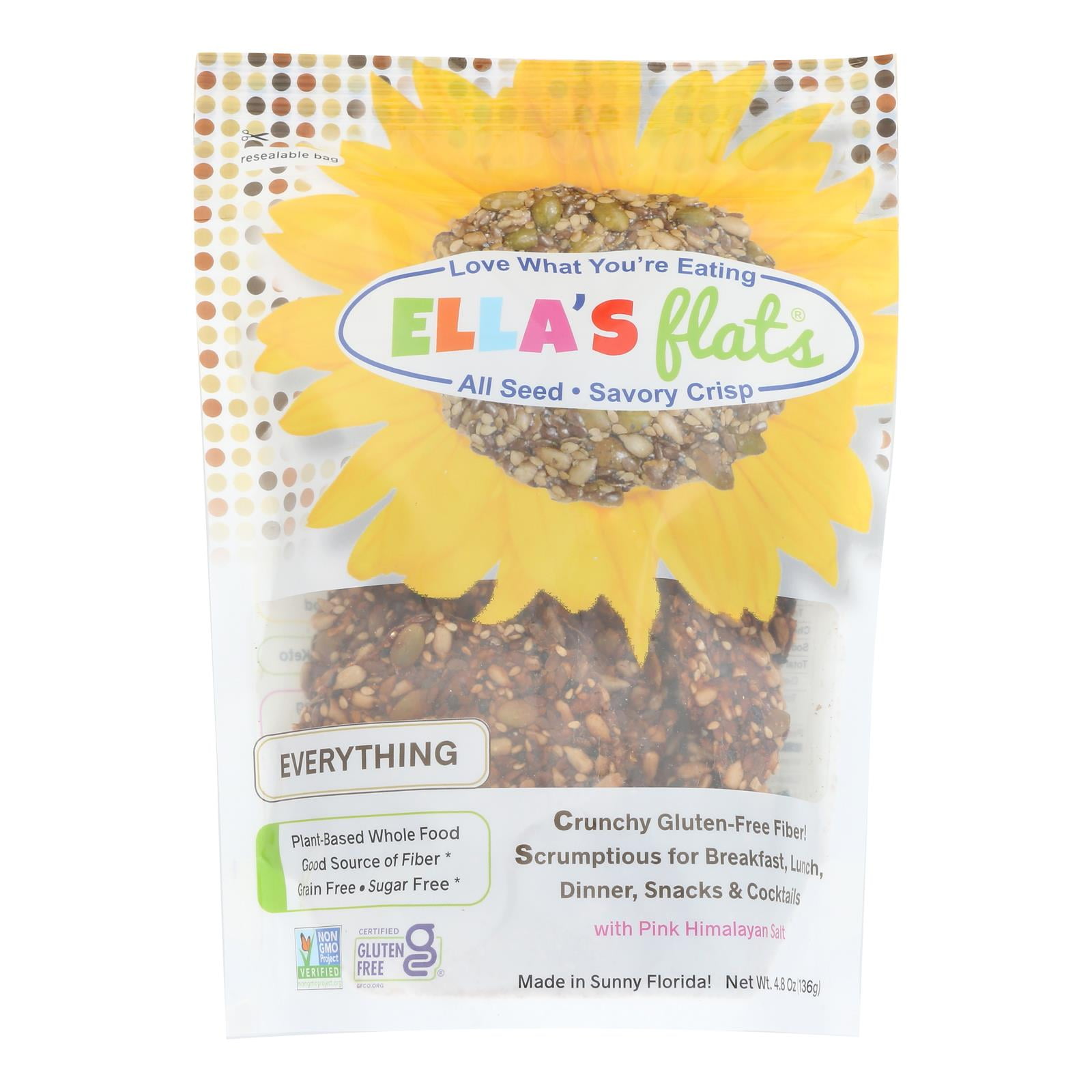 Ellas Flats - Crisp All Seed Snack Flats - 4.8 OZ, Case of 6