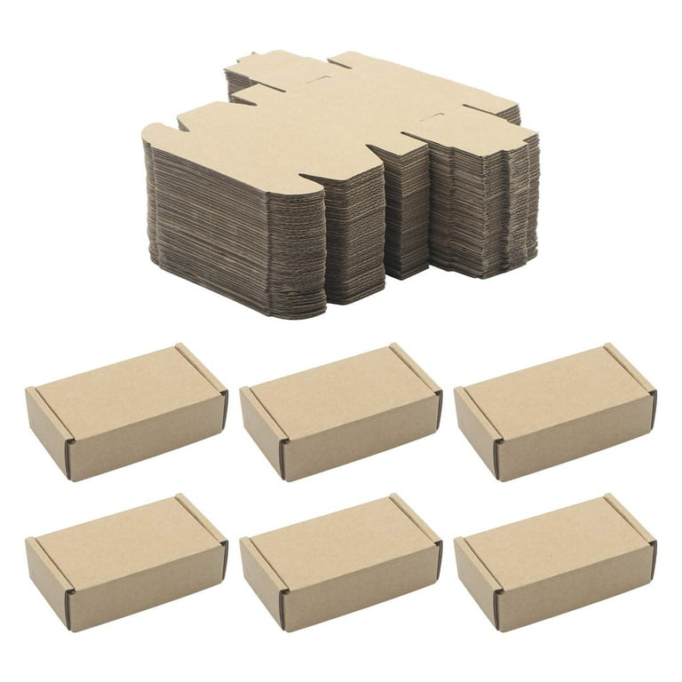 Ellbest 50 Pack Kraft Paper Boxes, Foldable Rectangular Paper Box