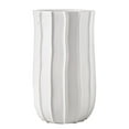 thumbnail image 1 of Elle 12 Inch Round Ceramic Vase with Embossed Vertical Lines, White, 1 of 5