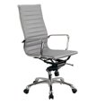 thumbnail image 1 of Elle 20 Inch High Back Swivel Office Chair, Rolling Wheels, Light Gray, Saltoro Sherpi, 1 of 9
