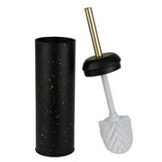 Elle Décor Speckled Design Toilet Brush & Holder in Black Black