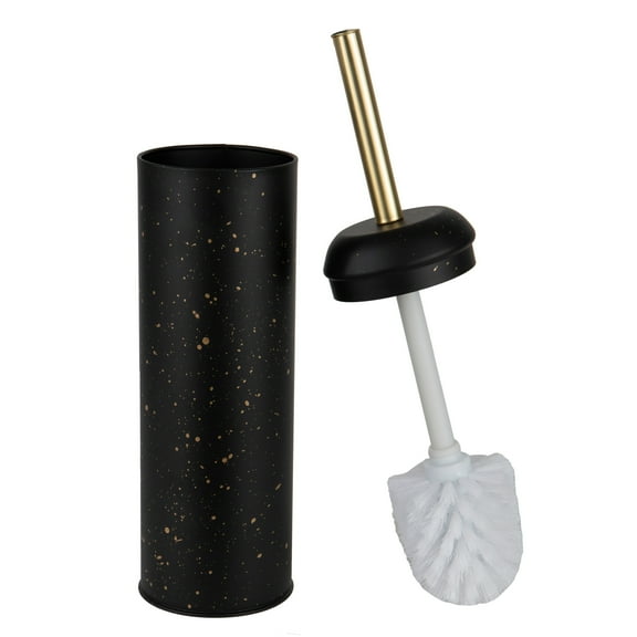 Elle Décor Speckled Toilet Brush & Holder in Black