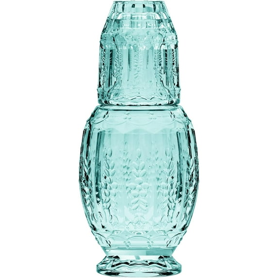 Elle Décor Vintage Bedside 33 oz. Water Carafe With Tumbler, 2-Piece Set - Green