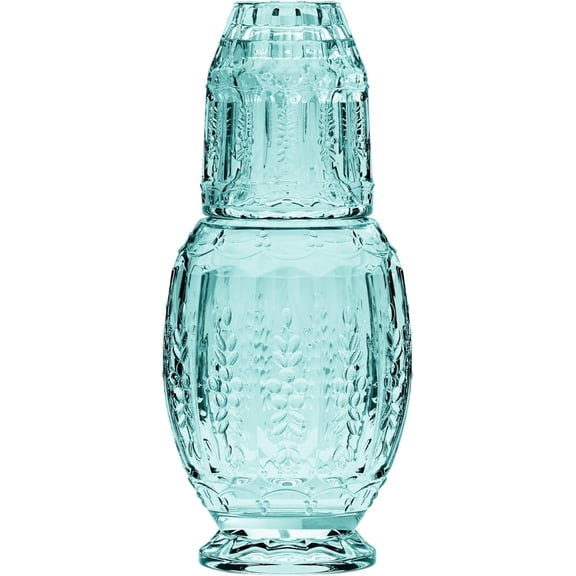 Elle Dcor Vintage Bedside 33 oz. Water Carafe With Tumbler, 2-Piece Set - Green