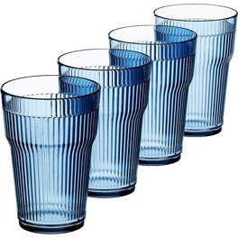 The Pioneer Woman Adeline 16-Ounce Emboss Glass Tumblers Set of 4