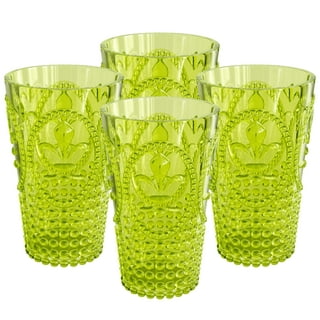SJENERT Drinking Glasses, Acrylic Glassware, 16.9oz Colored Plastic  Tumblers Cups, Picnic Water Glasses, Unbreakable Juice  Drinkware(2PCS-Purple) 
