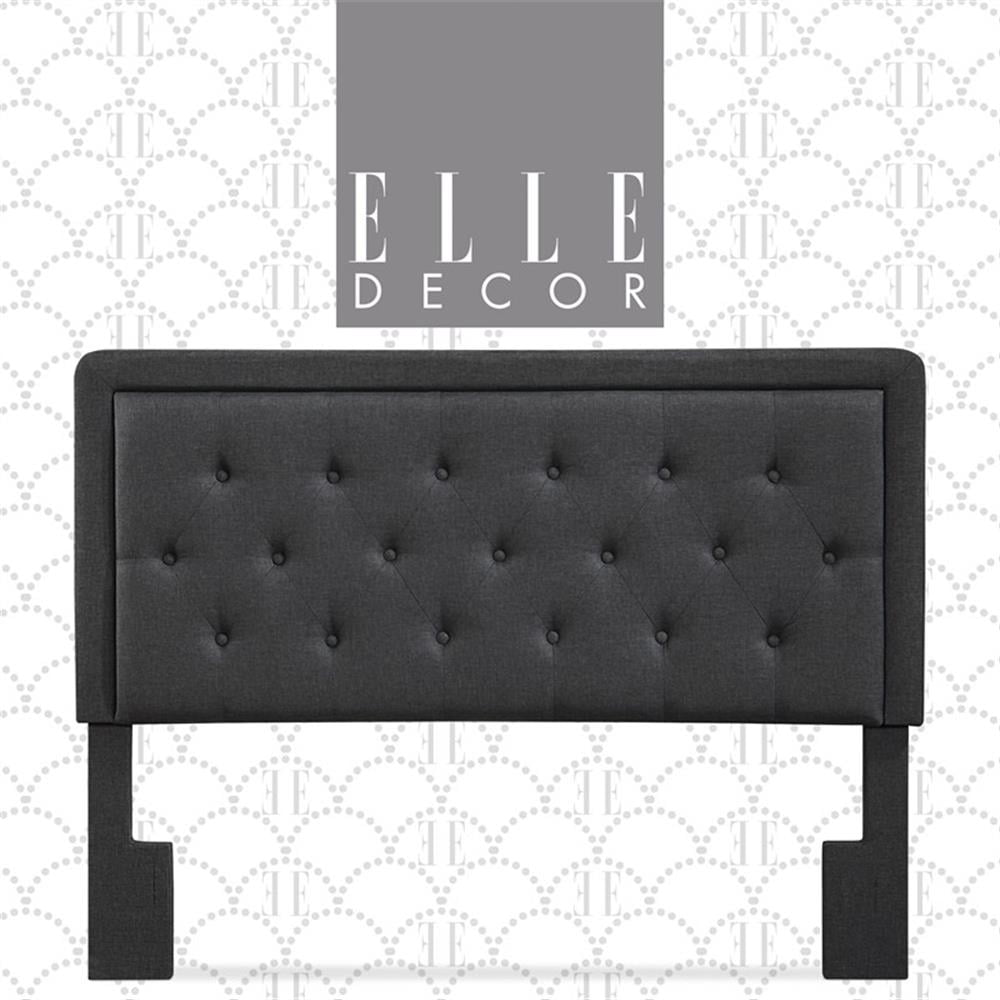 Charcoal Gray Upholstered Tufted Queen Headboard