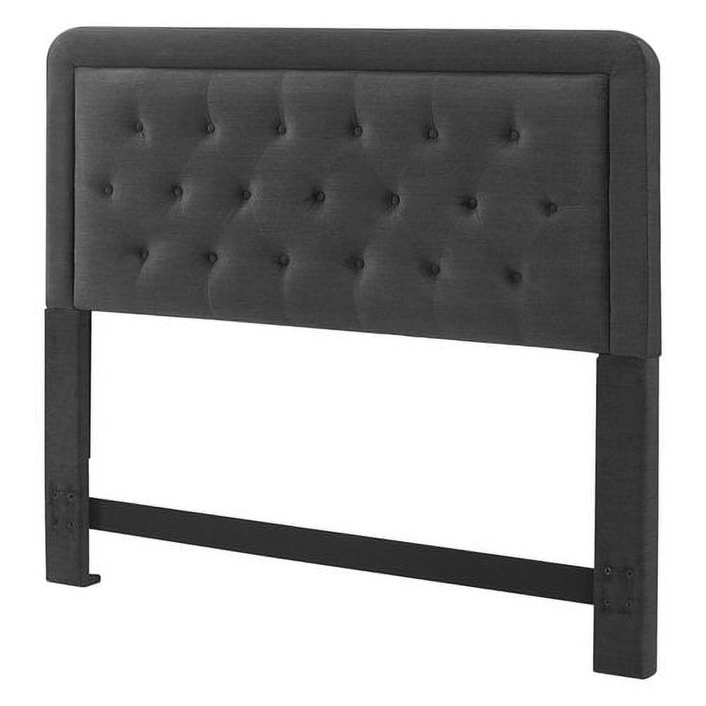 Charcoal Gray Upholstered Tufted Queen Headboard