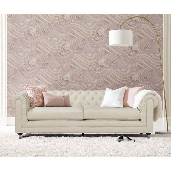 Elle Decor Amery Tufted Sofa in French Ivory