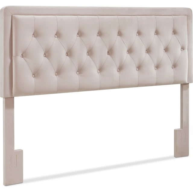 Elle Decor Amery Tufted Upholstered King Size Headboard with Adjustable