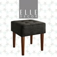 thumbnail image 1 of Elle Decor Aria Square Tufted Stool Charcoal Gray, 1 of 6