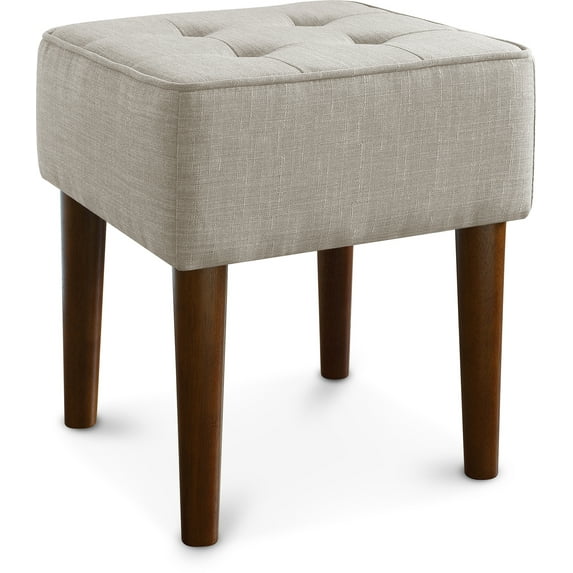 Elle Decor Aria Square Tufted Stool French Dove