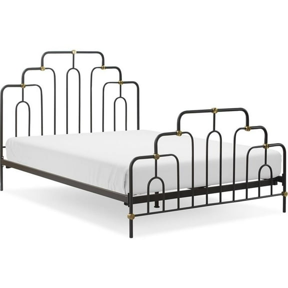 Elle Decor Astrid Queen Size Bed Black and Brass