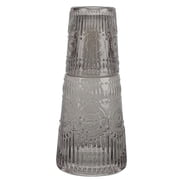 Elle Decor 33 oz Bedside Water Carafe & Drinking Glasses Tumbler - Gray