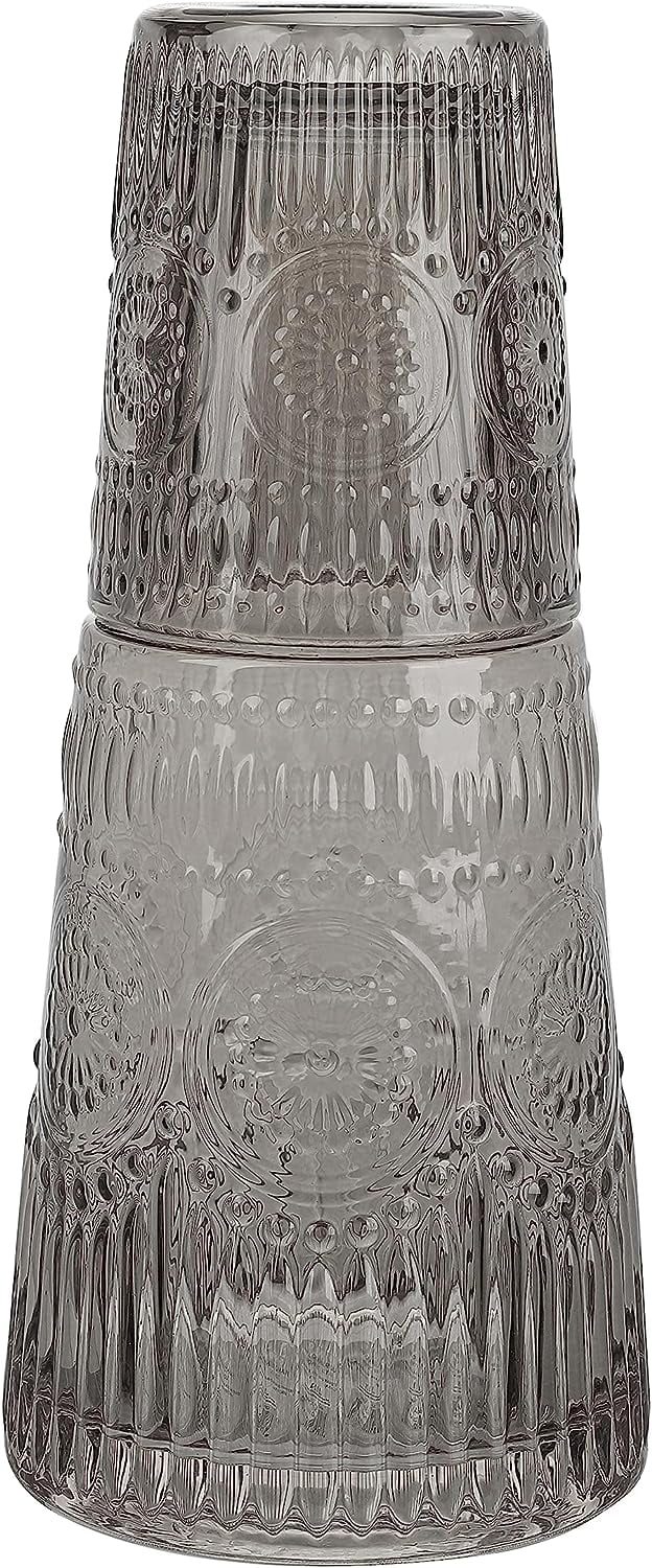 Elle Decor Bedside Water Carafe with Tumbler Set, Vintage Design ...