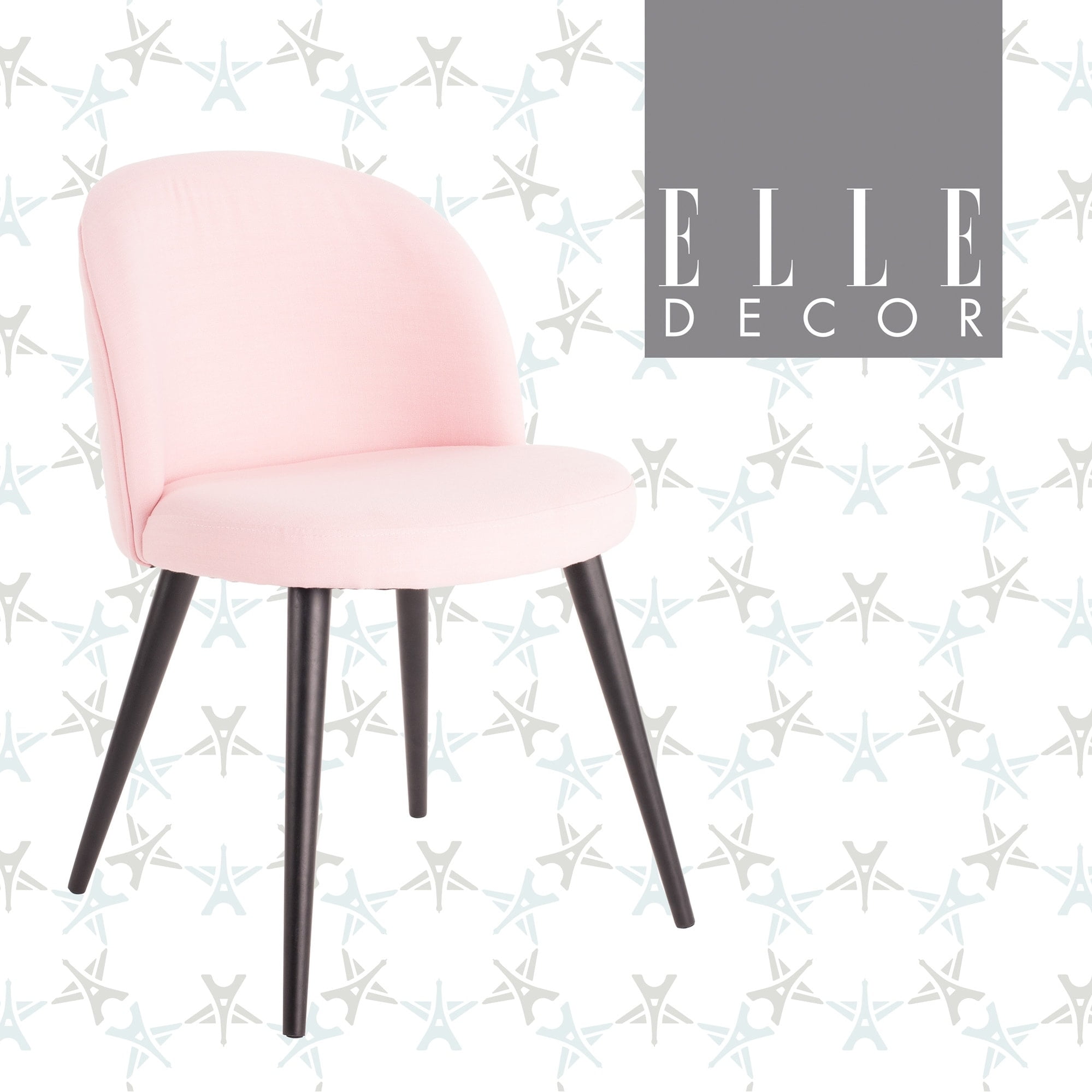 Elle Decor Cami French Pink Petite Vanity Chair