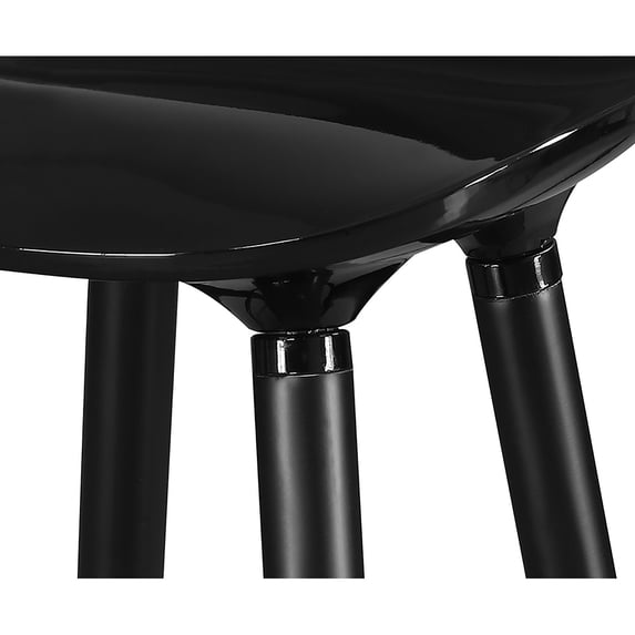 Elle Decor Caroline Kitchen Counter Height Bar Stool, Vintage Curvy Seat, Tapered Legs, Black