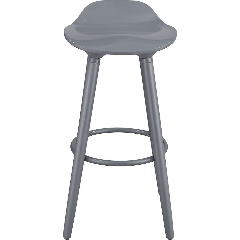 Chic Caroline Vintage-Inspired Gray Acrylic Bar Stool