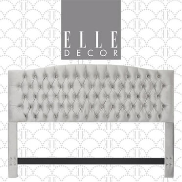 Elle Decor Celeste King Size Headboard Pearl Grey Velvet